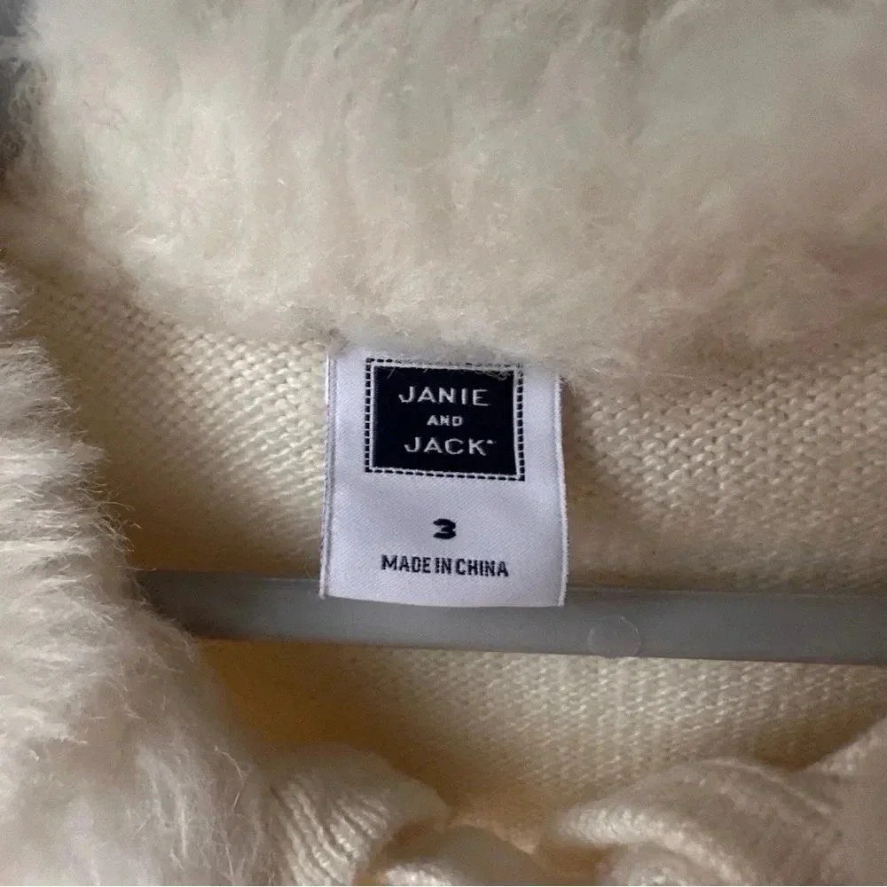 Janie And Jack Girls Sz 3 Cream Shrug With Fur Collar Christmas Formal